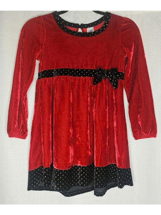 Avon Other - Avon Red Velvet Black Bow Holiday Christmas Whimsigoth Dress Girls Size 7/8